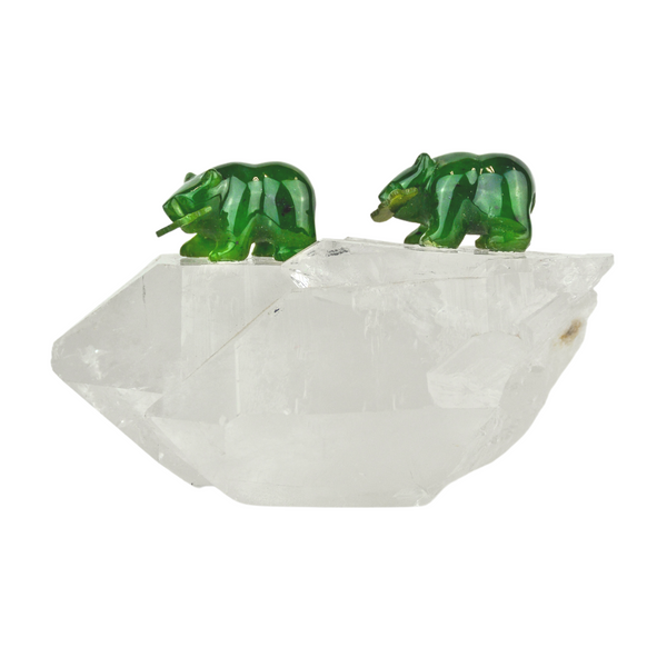 Double Bear on Clear Quartz