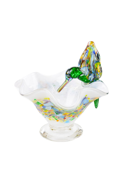 Flutted Bowl with Hummingbird
