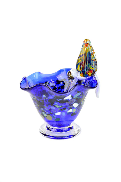 Flutted Bowl with Hummingbird
