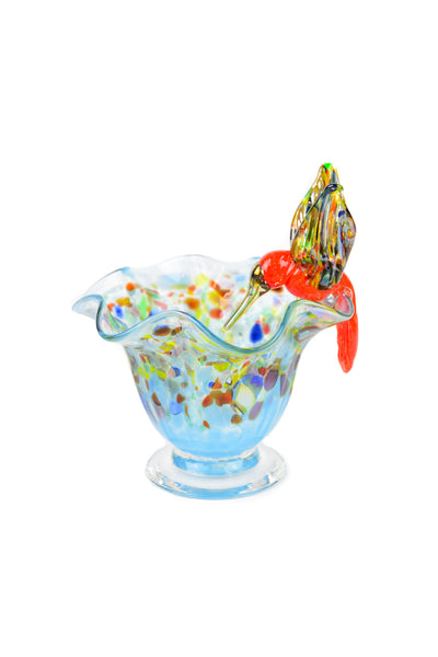Flutted Bowl with Hummingbird