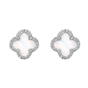 Mother of Pearl Flower Stud Earring