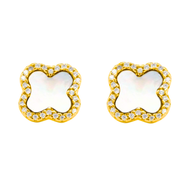 Mother of Pearl Flower Stud Earring