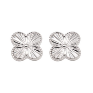 Diamond Cut Flower Earring