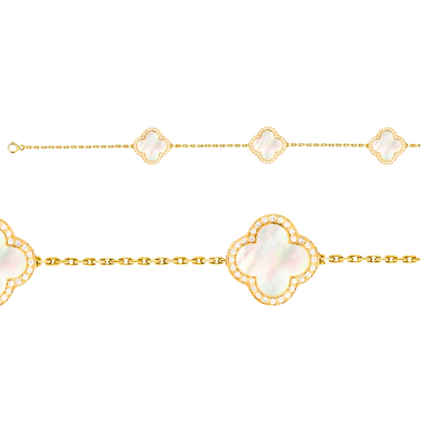 3 Flower Mother of Pearl Bracelet