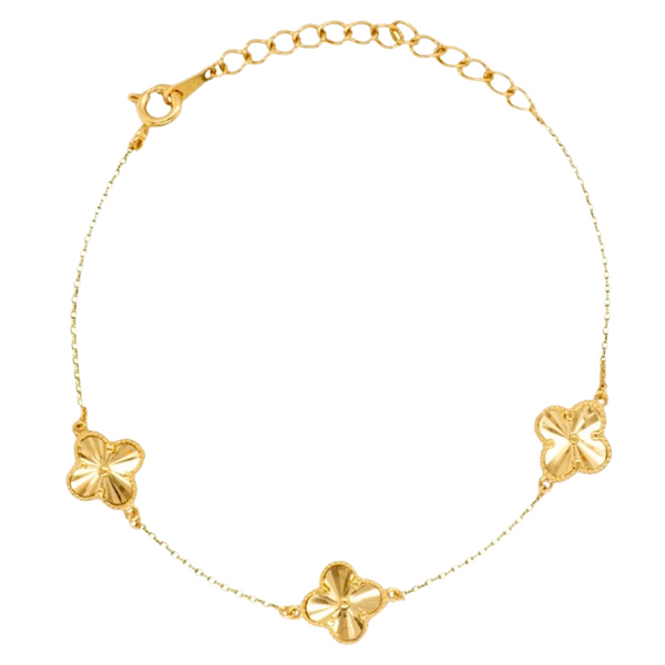 3 Flower Diamond Cut Bracelet