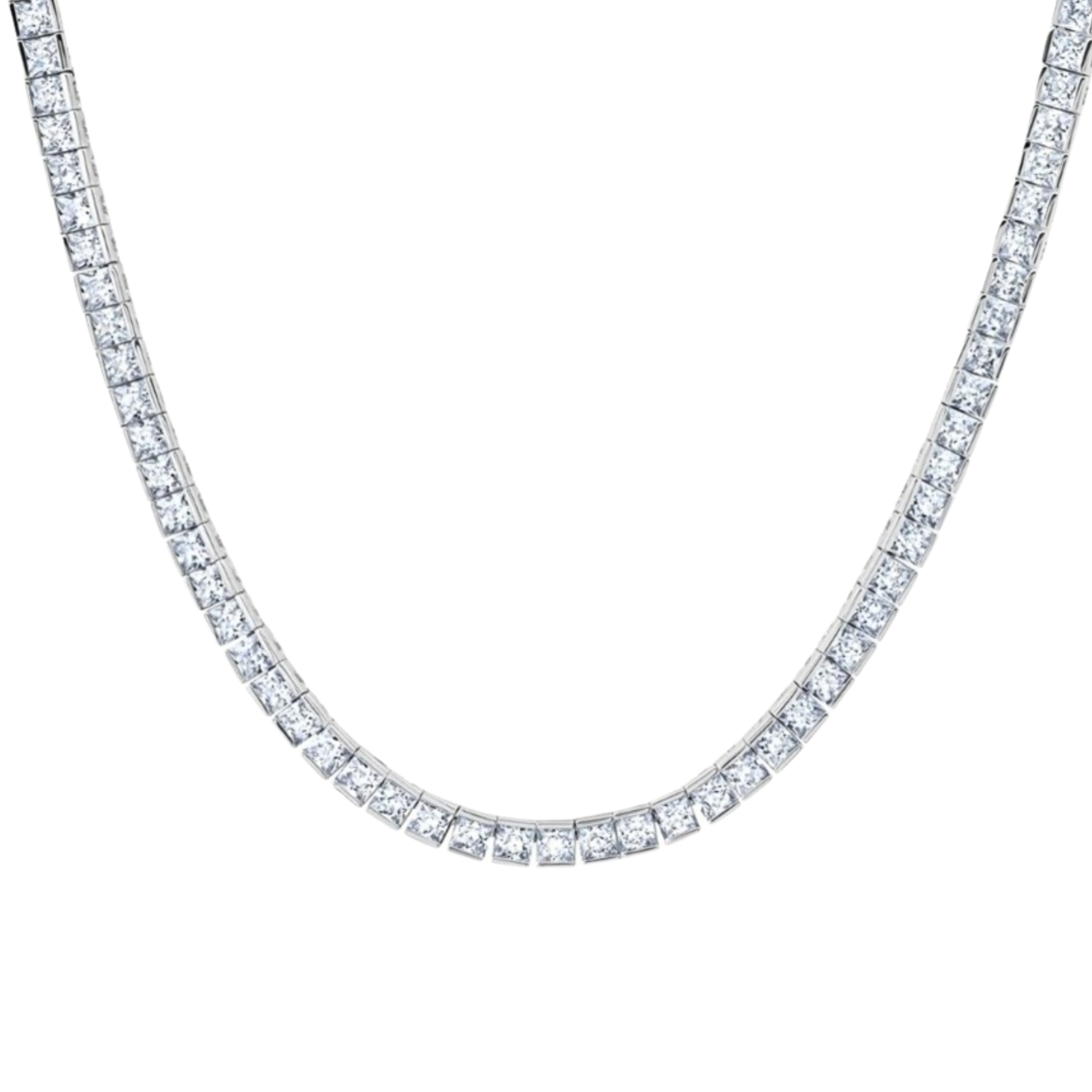 Princess Cut Tennis Necklace