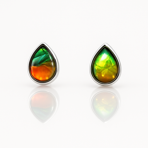Ammolite Sterling Silver Earrings