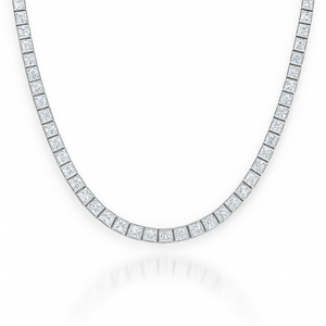 Princess Cut Tennis Necklace