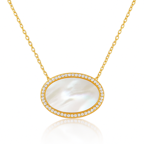 Mother of Pearl Kidney Bean Necklace