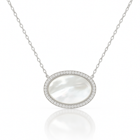 Mother of Pearl Kidney Bean Necklace