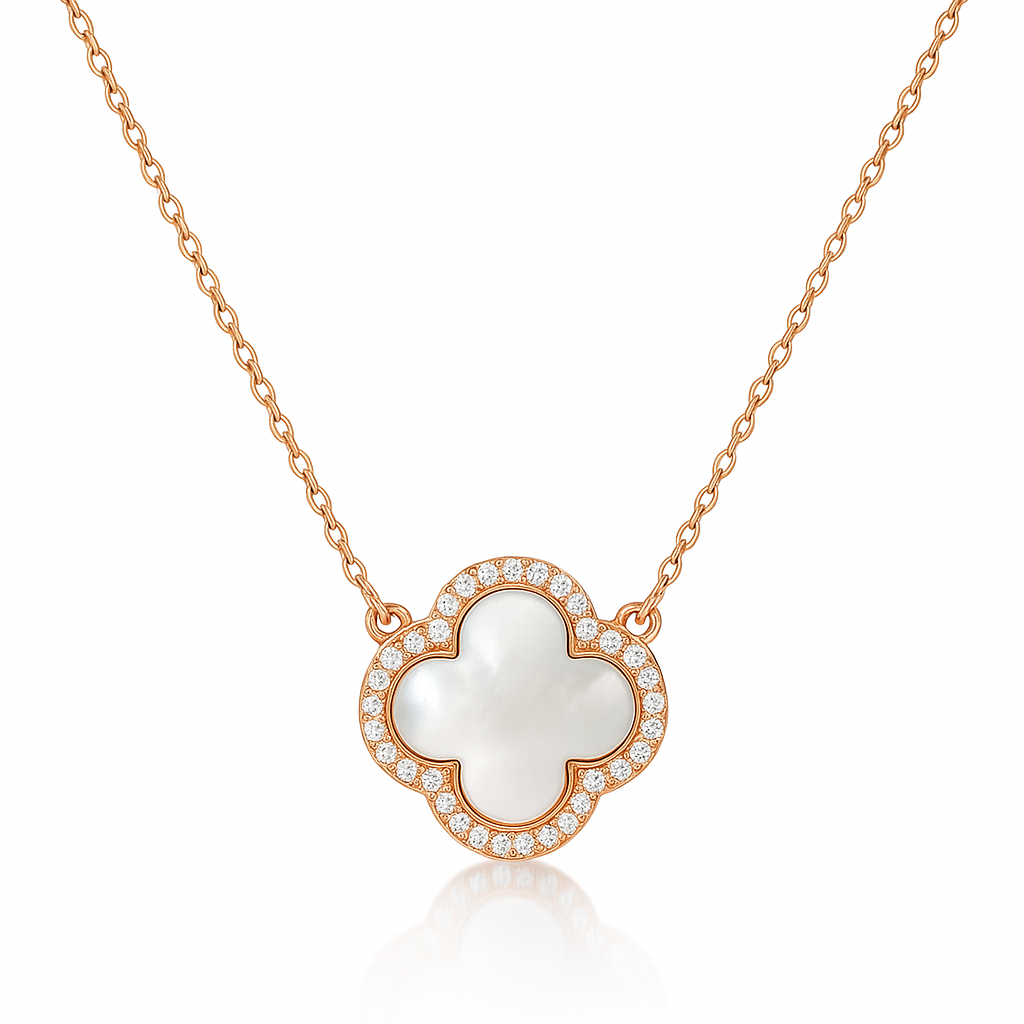 Mother of Pearl Clover Necklace