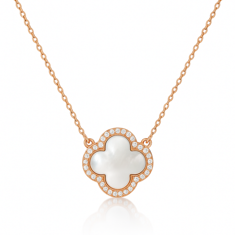 Mother of Pearl Clover Necklace