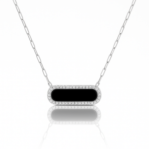Paperclip Black Agate Necklace
