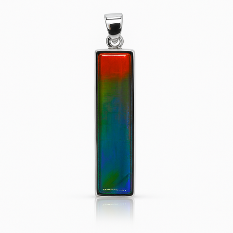 Ammolite Sterling Silver AA Rectangle Pendant