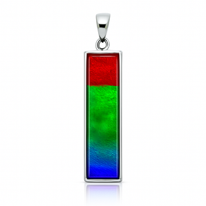 Ammolite Sterling Silver AA Rectangle Pendant