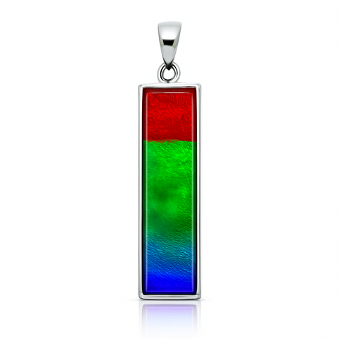 Ammolite Sterling Silver AA Rectangle Pendant