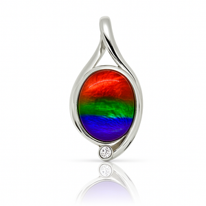Ammolite Sterling Silver AA Oval Pendant
