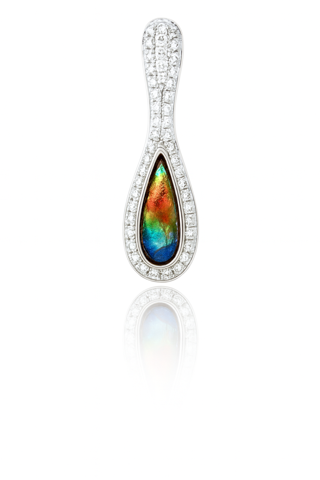 Ammolite Sterling Silver Teardrop Pendant