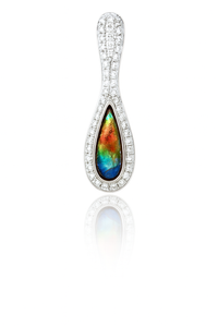 Ammolite Sterling Silver Teardrop Pendant