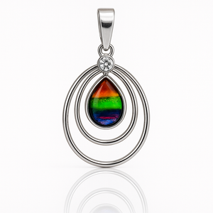 Ammolite Sterling Silver Teardrop Pendant