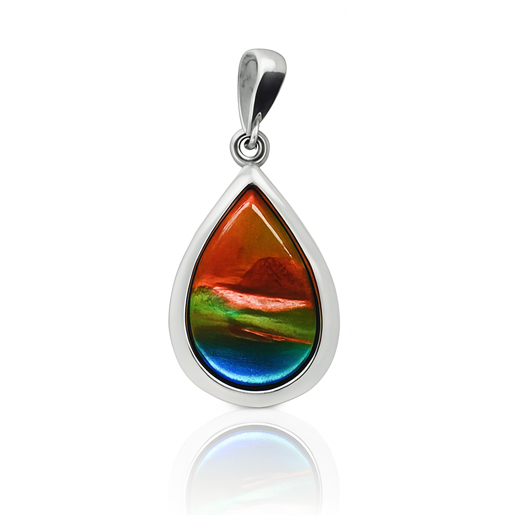 Ammolite Sterling Silver AA Teardrop Pendant