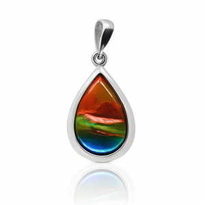 Ammolite Sterling Silver AA Teardrop Pendant