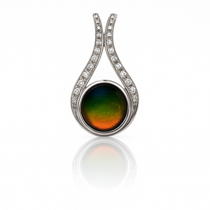 Ammolite Sterling Silver Round Pendant