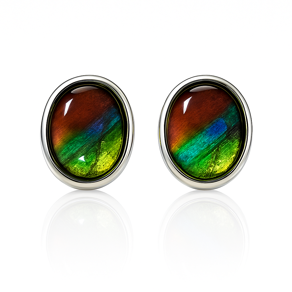 Ammolite Sterling Silver Earrings