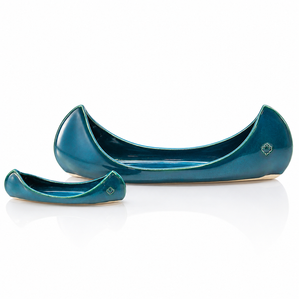 Turquoise Pottery Canoes