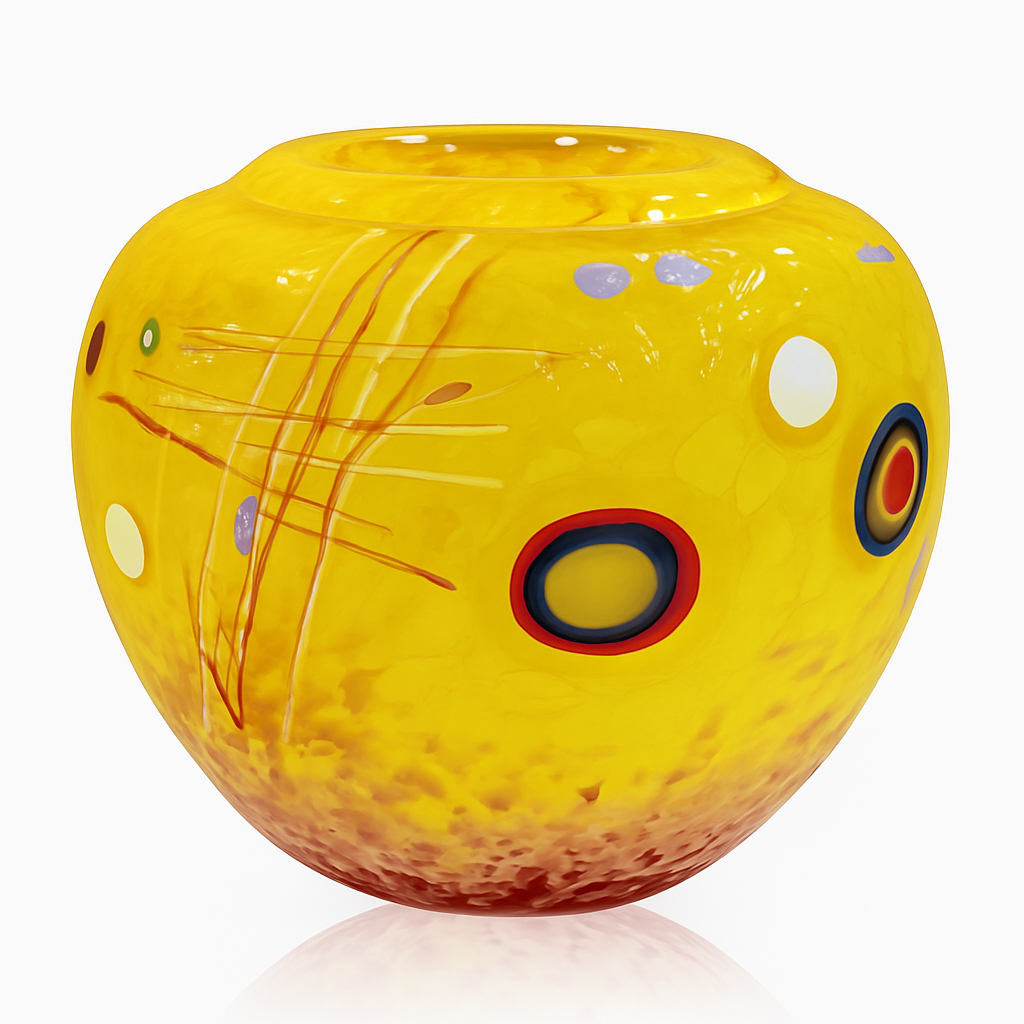 Murrini Folded Rim and Tulip Vase