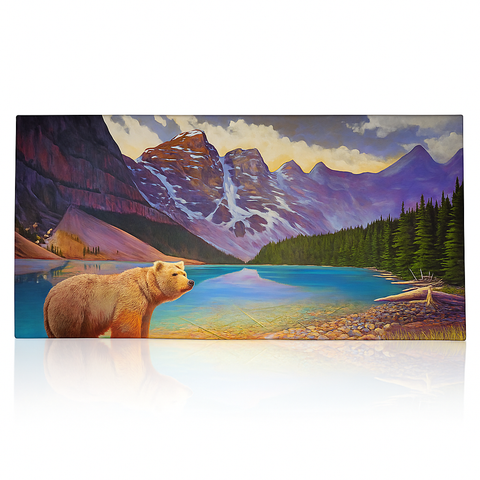 Grizzly Bear and Moraine Lake