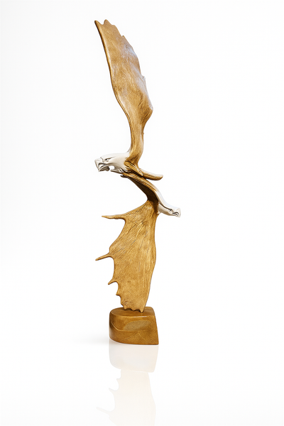 Double Eagle Moose Antler Carving
