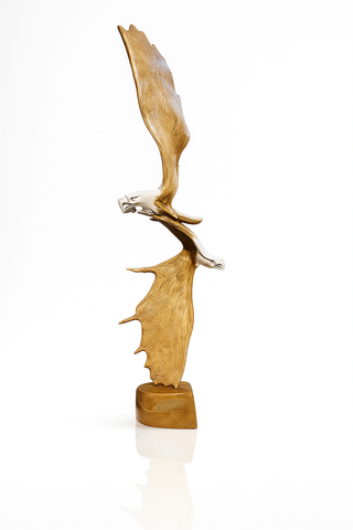 Double Eagle Moose Antler Carving