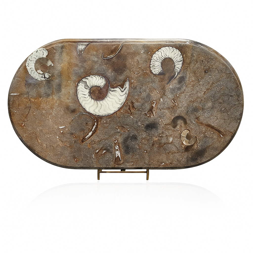 Goniatite & Orthoceras Fossil Stone Table