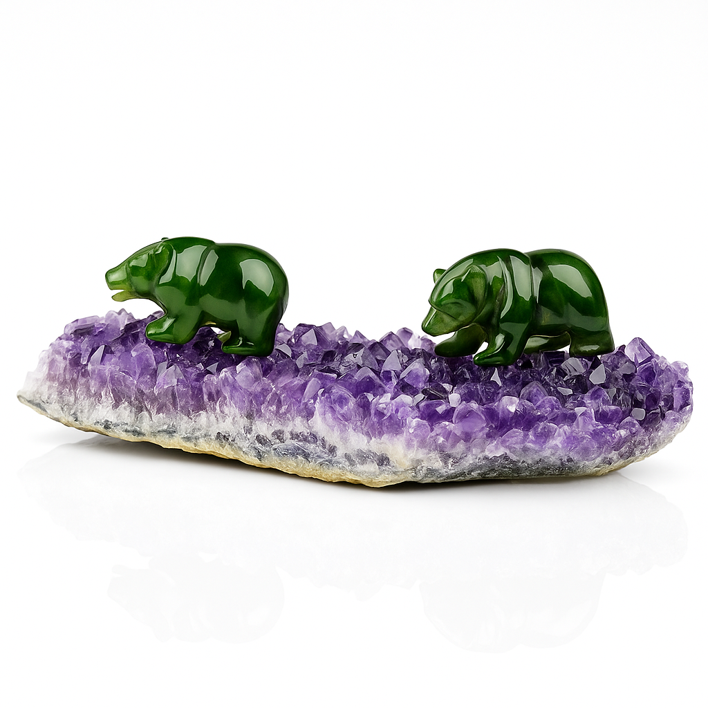 Double Bear on Amethyst