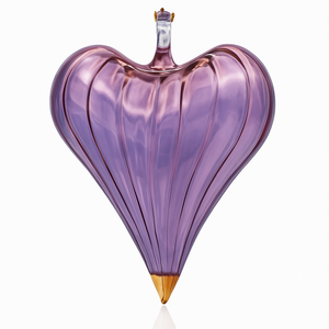 Glass Heart Ornament - Lavender