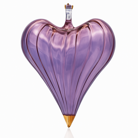 Glass Heart Ornament - Lavender