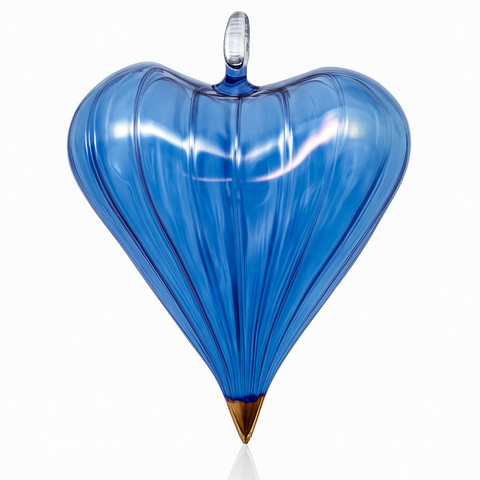Glass Heart Ornament - Light Blue