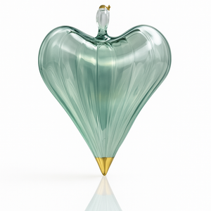 Glass Heart Ornament - Green