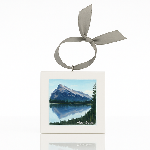 Rundle Mountain Mini Painting Ornament