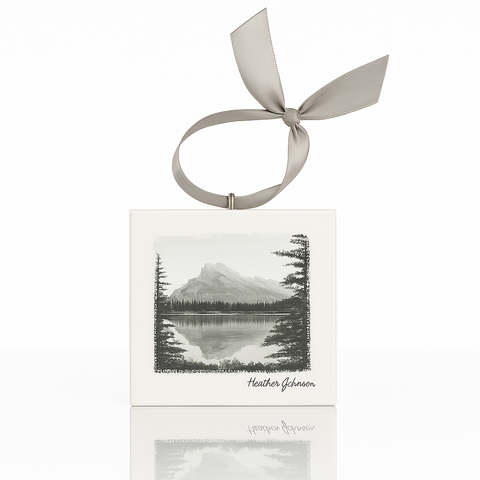 Rundle Mountain Mini Canvas Ornament