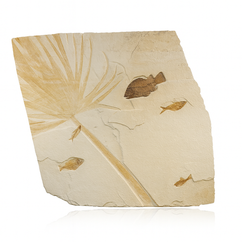 Fossilized Palm Leaf & Fish Fossil