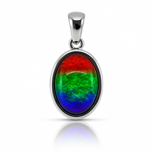 Ammolite Sterling Silver AA Oval Pendant
