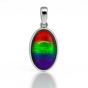 Ammolite Sterling Silver AA Oval Pendant