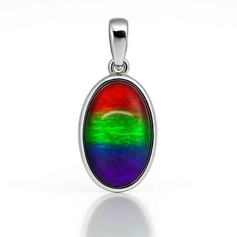 Ammolite Sterling Silver AA Oval Pendant