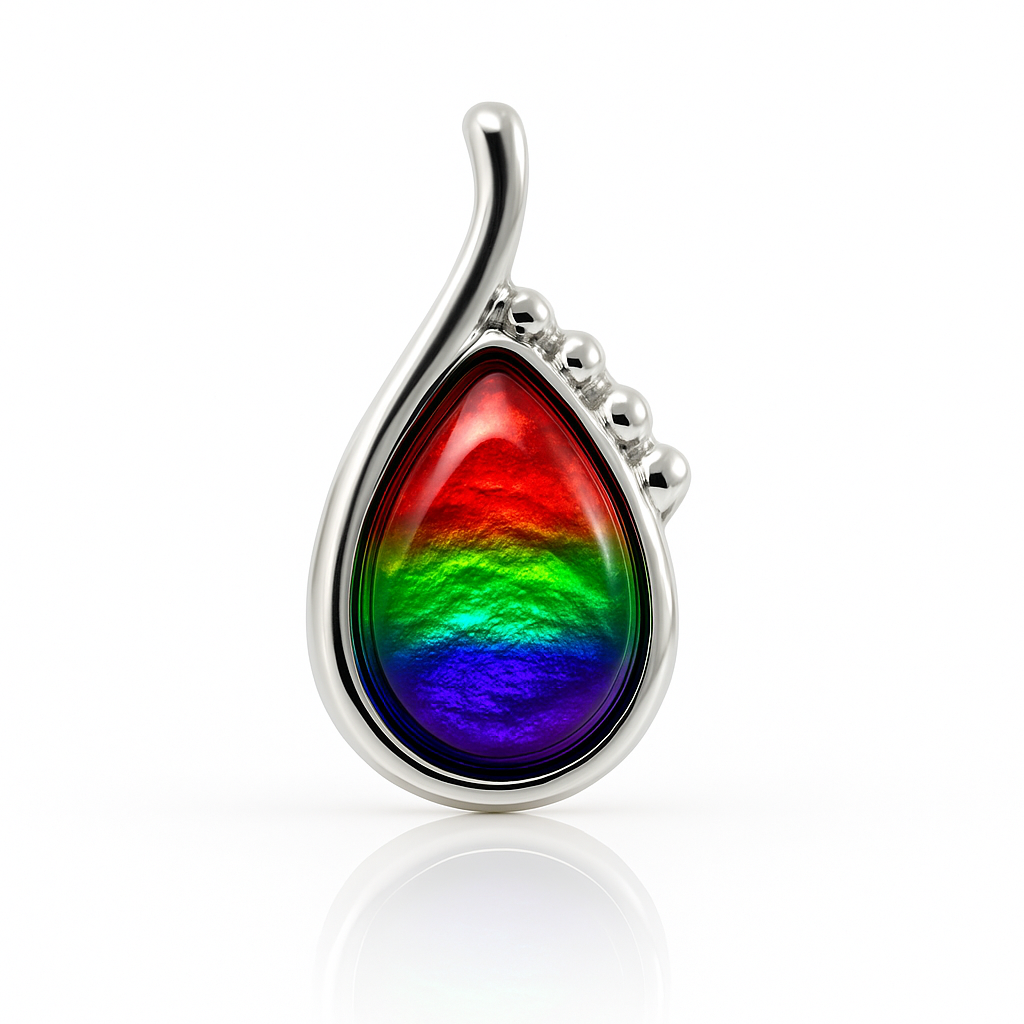 Ammolite Sterling Silver AA Pear Pendant