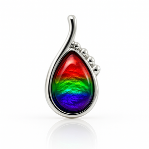 Ammolite Sterling Silver AA Pear Pendant