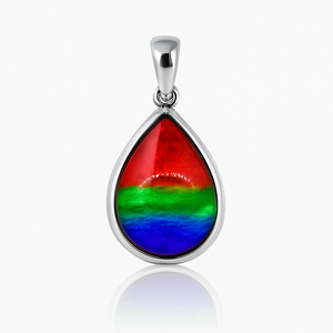 Ammolite Sterling Silver AA Pear Pendant