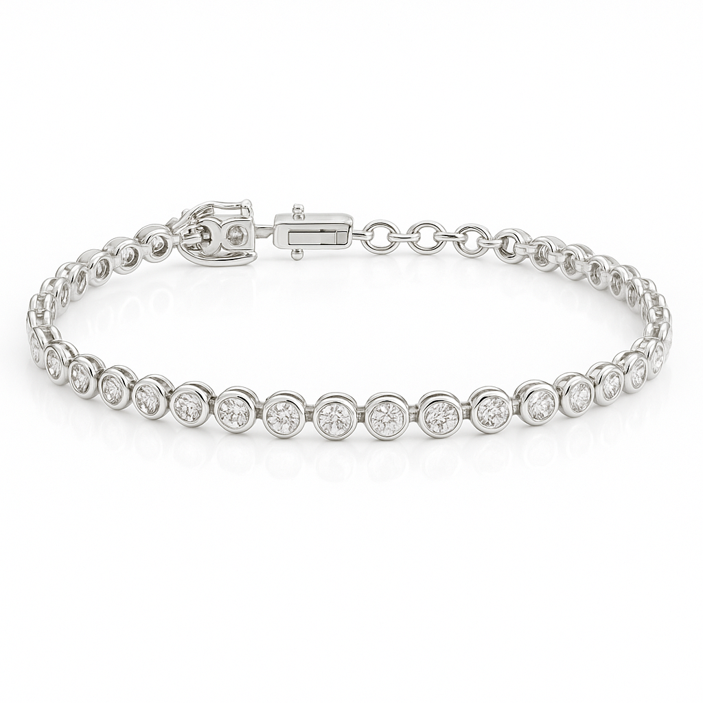 Bezel Round Tennis Bracelet