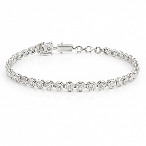 Bezel Round Tennis Bracelet